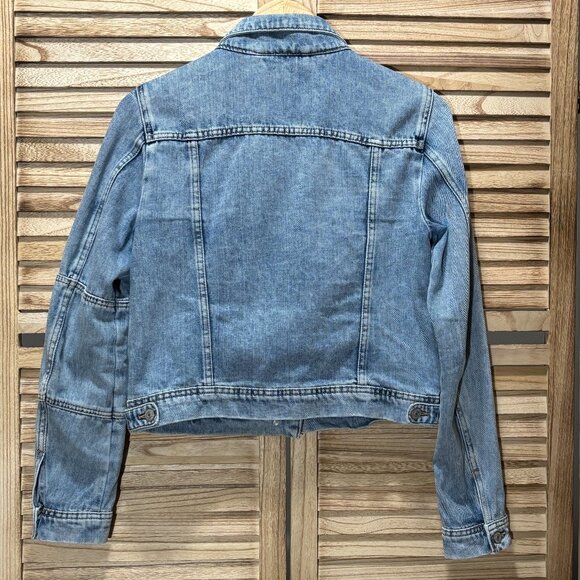 FREE PEOPLE Cropped Denim Jacket - Picture 3 of 7